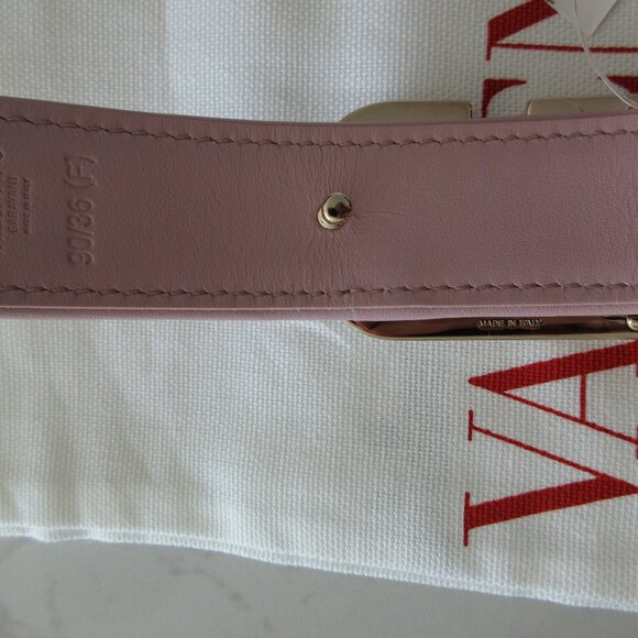 NEW Valentino Garavani V Logo Leather belt Water Lilac 90 36 - Picture 8 of 11